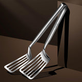 Maxbell Flipper Spatula with Tong Multipurpose Kitchen Gadget for BBQ Pizza Pies Egg Length 35.5 cm