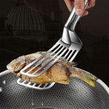 Maxbell Flipper Spatula with Tong Multipurpose Kitchen Gadget for BBQ Pizza Pies Egg Length 35.5 cm