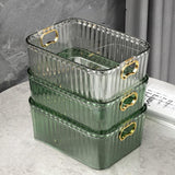Maxbell Acrylic Makeup Storage Bin Jewelry Organizer Multipurpose for Sundries Snack Dark Green