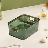 Maxbell Acrylic Makeup Storage Bin Jewelry Organizer Multipurpose for Sundries Snack Dark Green