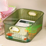 Maxbell Acrylic Makeup Storage Bin Jewelry Organizer Multipurpose for Sundries Snack Dark Green