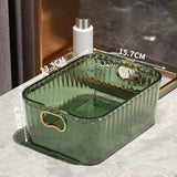 Maxbell Acrylic Makeup Storage Bin Jewelry Organizer Multipurpose for Sundries Snack Dark Green
