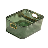 Maxbell Acrylic Makeup Storage Bin Jewelry Organizer Multipurpose for Sundries Snack Dark Green
