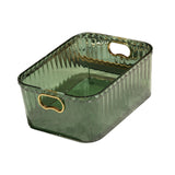 Maxbell Acrylic Makeup Storage Bin Jewelry Organizer Multipurpose for Sundries Snack Dark Green
