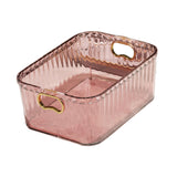 Maxbell Acrylic Makeup Storage Bin Jewelry Organizer Multipurpose for Sundries Snack Pink