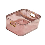 Maxbell Acrylic Makeup Storage Bin Jewelry Organizer Multipurpose for Sundries Snack Pink