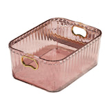 Maxbell Acrylic Makeup Storage Bin Jewelry Organizer Multipurpose for Sundries Snack Pink