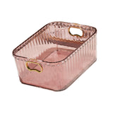 Maxbell Acrylic Makeup Storage Bin Jewelry Organizer Multipurpose for Sundries Snack Pink