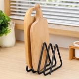 Maxbell Divided Rack with 4 Slots Metal Cutting Board Storage Rack for Cutting Board