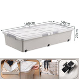 Maxbell Under Bed Storage Box Multipurpose Organization for Duvets Bedding Bed Sheet 100cmx50cmx20cm