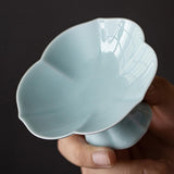 Maxbell Ceramic Footed Fruit Bowl Holder Decorative for Farmhouse Home Decor Wedding cyan blue