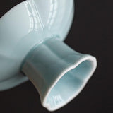 Maxbell Ceramic Footed Fruit Bowl Holder Decorative for Farmhouse Home Decor Wedding cyan blue