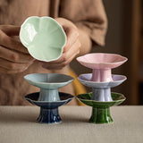 Maxbell Ceramic Footed Fruit Bowl Holder Decorative for Farmhouse Home Decor Wedding cyan green