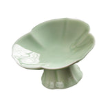 Maxbell Ceramic Footed Fruit Bowl Holder Decorative for Farmhouse Home Decor Wedding cyan green