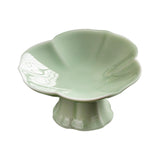 Maxbell Ceramic Footed Fruit Bowl Holder Decorative for Farmhouse Home Decor Wedding cyan green