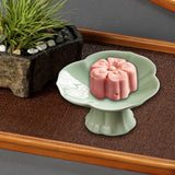 Maxbell Ceramic Footed Fruit Bowl Holder Decorative for Farmhouse Home Decor Wedding cyan green