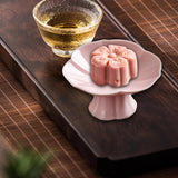 Maxbell Ceramic Footed Fruit Bowl Holder Decorative for Farmhouse Home Decor Wedding pink