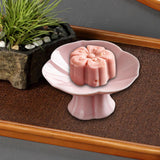 Maxbell Ceramic Footed Fruit Bowl Holder Decorative for Farmhouse Home Decor Wedding pink