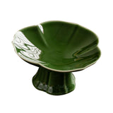 Maxbell Ceramic Footed Fruit Bowl Holder Decorative for Farmhouse Home Decor Wedding green