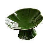 Maxbell Ceramic Footed Fruit Bowl Holder Decorative for Farmhouse Home Decor Wedding green