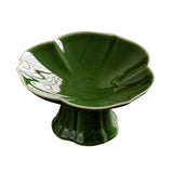 Maxbell Ceramic Footed Fruit Bowl Holder Decorative for Farmhouse Home Decor Wedding green