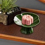 Maxbell Ceramic Footed Fruit Bowl Holder Decorative for Farmhouse Home Decor Wedding green