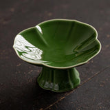 Maxbell Ceramic Footed Fruit Bowl Holder Decorative for Farmhouse Home Decor Wedding green