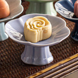 Maxbell Ceramic Footed Fruit Bowl Holder Decorative for Farmhouse Home Decor Wedding violet