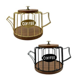 Maxbell Coffee Pod Holder Modern Sturdy Iron Storage Basket for Desktop Cafe Kitchen gold