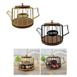 Maxbell Coffee Pod Holder Modern Sturdy Iron Storage Basket for Desktop Cafe Kitchen gold