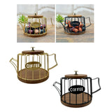Maxbell Coffee Pod Holder Modern Sturdy Iron Storage Basket for Desktop Cafe Kitchen gold