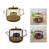 Maxbell Coffee Pod Holder Modern Sturdy Iron Storage Basket for Desktop Cafe Kitchen gold