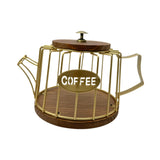 Maxbell Coffee Pod Holder Modern Sturdy Iron Storage Basket for Desktop Cafe Kitchen gold