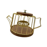 Maxbell Coffee Pod Holder Modern Sturdy Iron Storage Basket for Desktop Cafe Kitchen gold