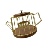 Maxbell Coffee Pod Holder Modern Sturdy Iron Storage Basket for Desktop Cafe Kitchen gold