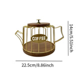 Maxbell Coffee Pod Holder Modern Sturdy Iron Storage Basket for Desktop Cafe Kitchen gold