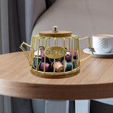 Maxbell Coffee Pod Holder Modern Sturdy Iron Storage Basket for Desktop Cafe Kitchen gold