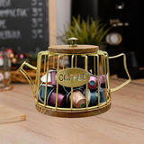 Maxbell Coffee Pod Holder Modern Sturdy Iron Storage Basket for Desktop Cafe Kitchen gold