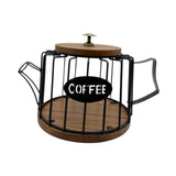 Maxbell Coffee Pod Holder Modern Sturdy Iron Storage Basket for Desktop Cafe Kitchen black