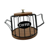Maxbell Coffee Pod Holder Modern Sturdy Iron Storage Basket for Desktop Cafe Kitchen black