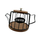 Maxbell Coffee Pod Holder Modern Sturdy Iron Storage Basket for Desktop Cafe Kitchen black