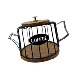 Maxbell Coffee Pod Holder Modern Sturdy Iron Storage Basket for Desktop Cafe Kitchen black