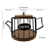 Maxbell Coffee Pod Holder Modern Sturdy Iron Storage Basket for Desktop Cafe Kitchen black