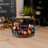 Maxbell Coffee Pod Holder Modern Sturdy Iron Storage Basket for Desktop Cafe Kitchen black