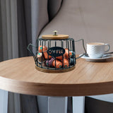 Maxbell Coffee Pod Holder Modern Sturdy Iron Storage Basket for Desktop Cafe Kitchen black