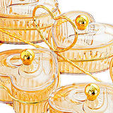 Maxbell Fruit Plate Household with Lid Snack Display Platter for Candy Chips Dessert Amber