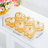Maxbell Fruit Plate Household with Lid Snack Display Platter for Candy Chips Dessert Amber