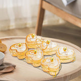 Maxbell Fruit Plate Household with Lid Snack Display Platter for Candy Chips Dessert Amber
