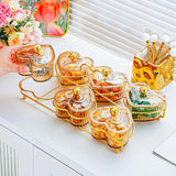 Maxbell Fruit Plate Household with Lid Snack Display Platter for Candy Chips Dessert Amber