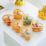 Maxbell Fruit Plate Household with Lid Snack Display Platter for Candy Chips Dessert Amber